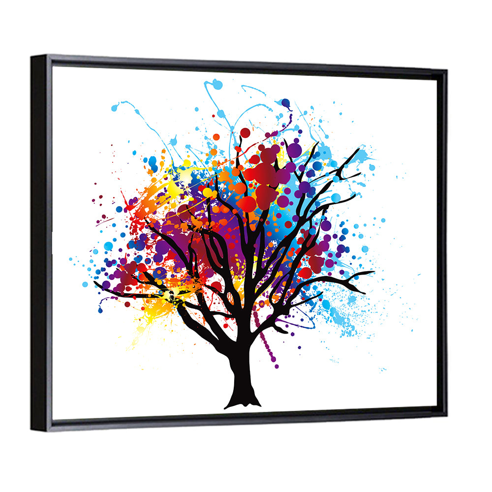 Abstract Splatter Tree Wall Art