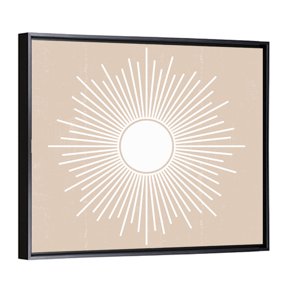 Beige Sunburst Abstract Wall Art