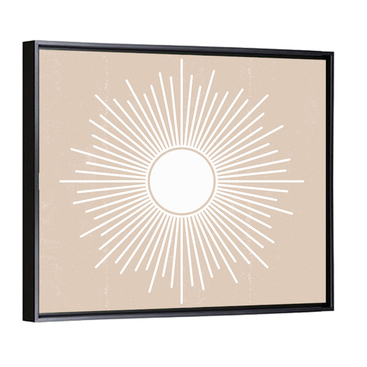 Beige Sunburst Abstract Wall Art