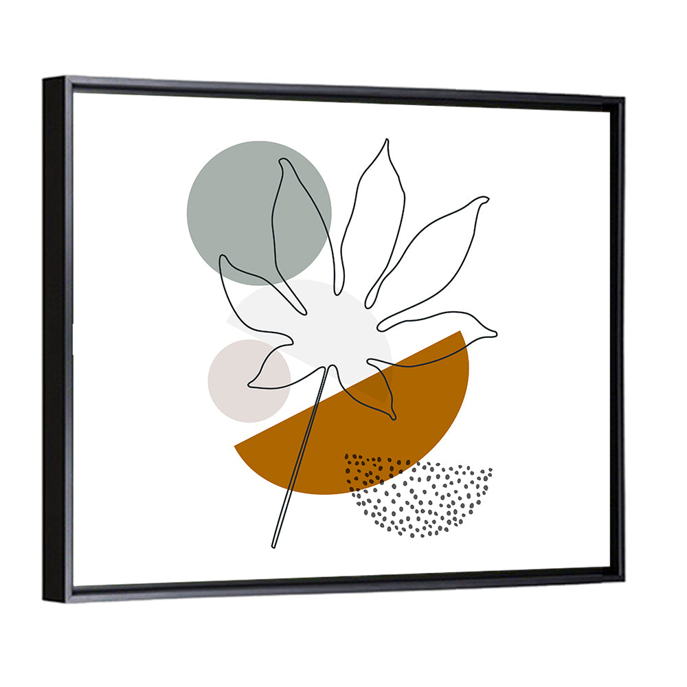 Palm Leaf with Geometric Shapes Wall Art