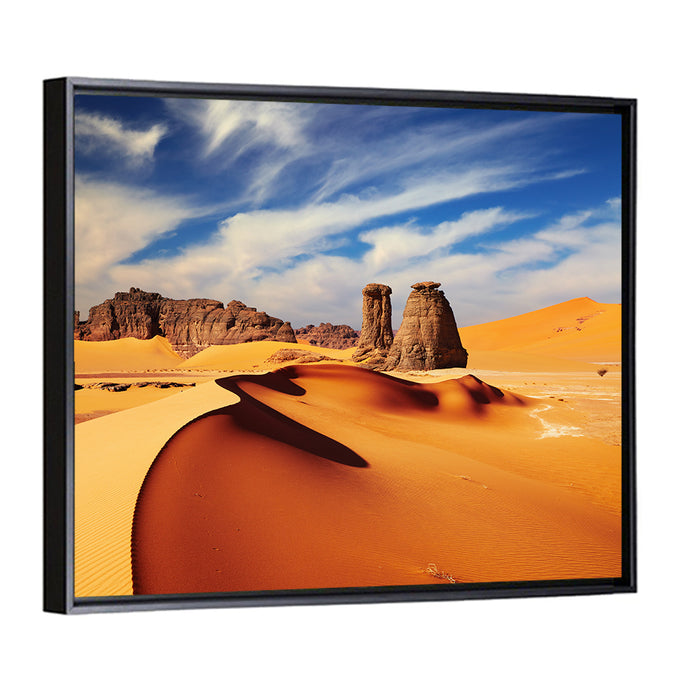 Tadrart Rouge Sand Dunes Wall Art as a framed canvas