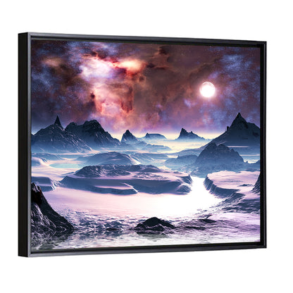 Alien Planet Winter Aurora Wall Art