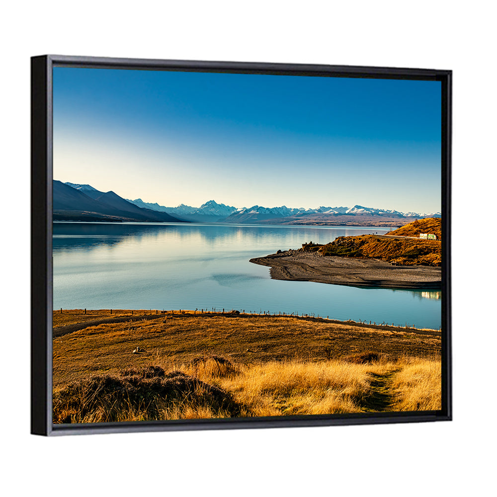 Lake Pukaki Golden Hour with Mount Cook Wall Art