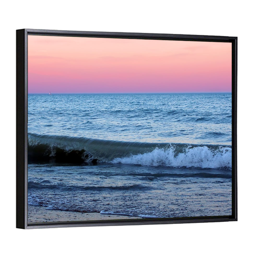 Lake Michigan Sunset with Sailboat Wall Art