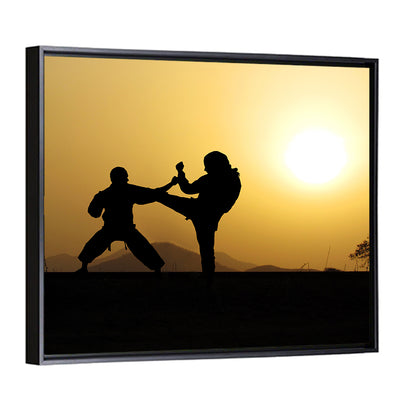 Martial Arts Silhouette Wall Art