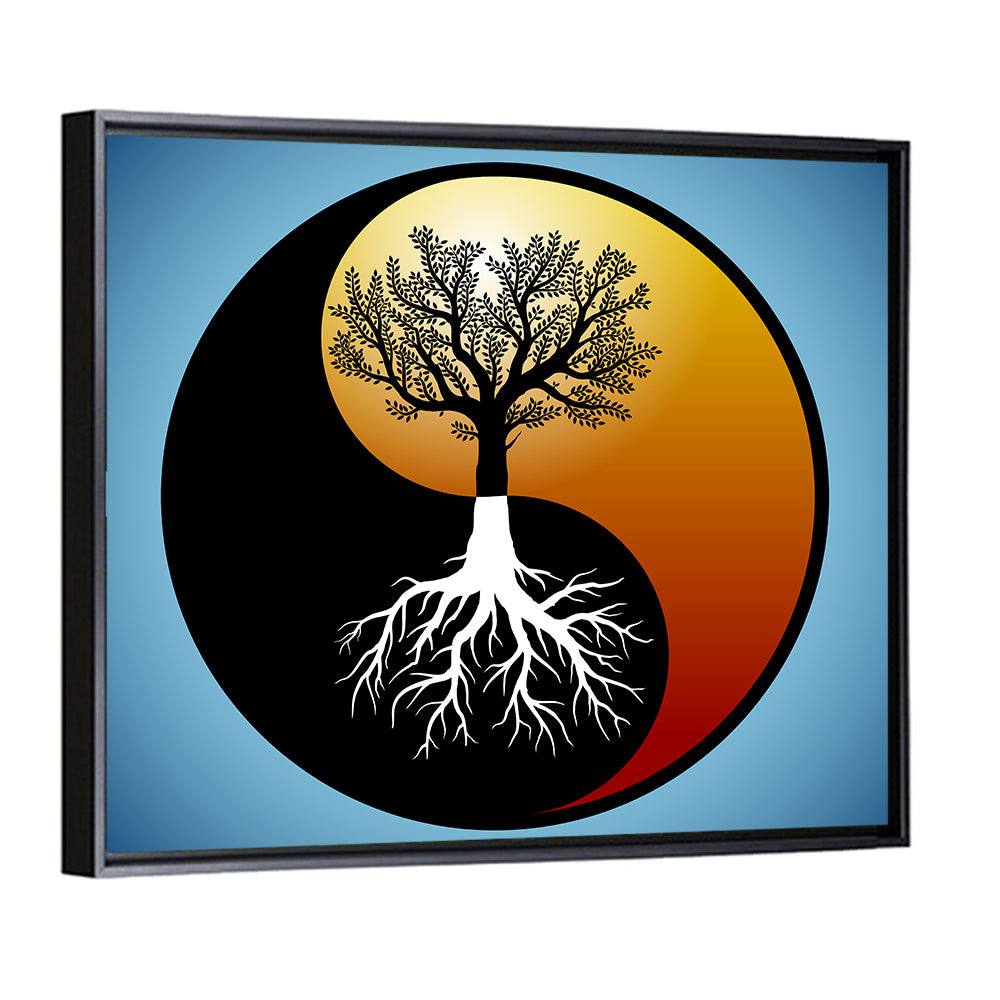 Yin Yang Tree Illustration Wall Art