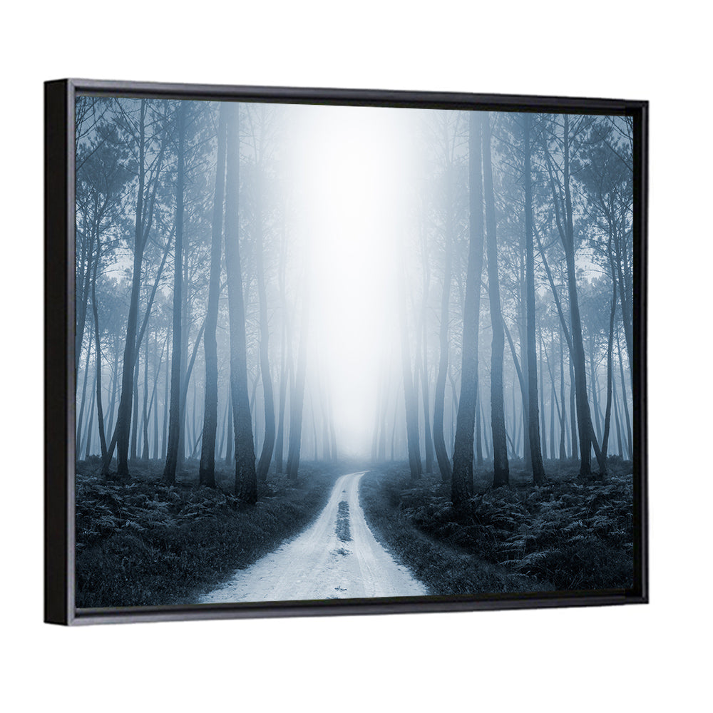 Misty Forest Road at Twilight Wall Art
