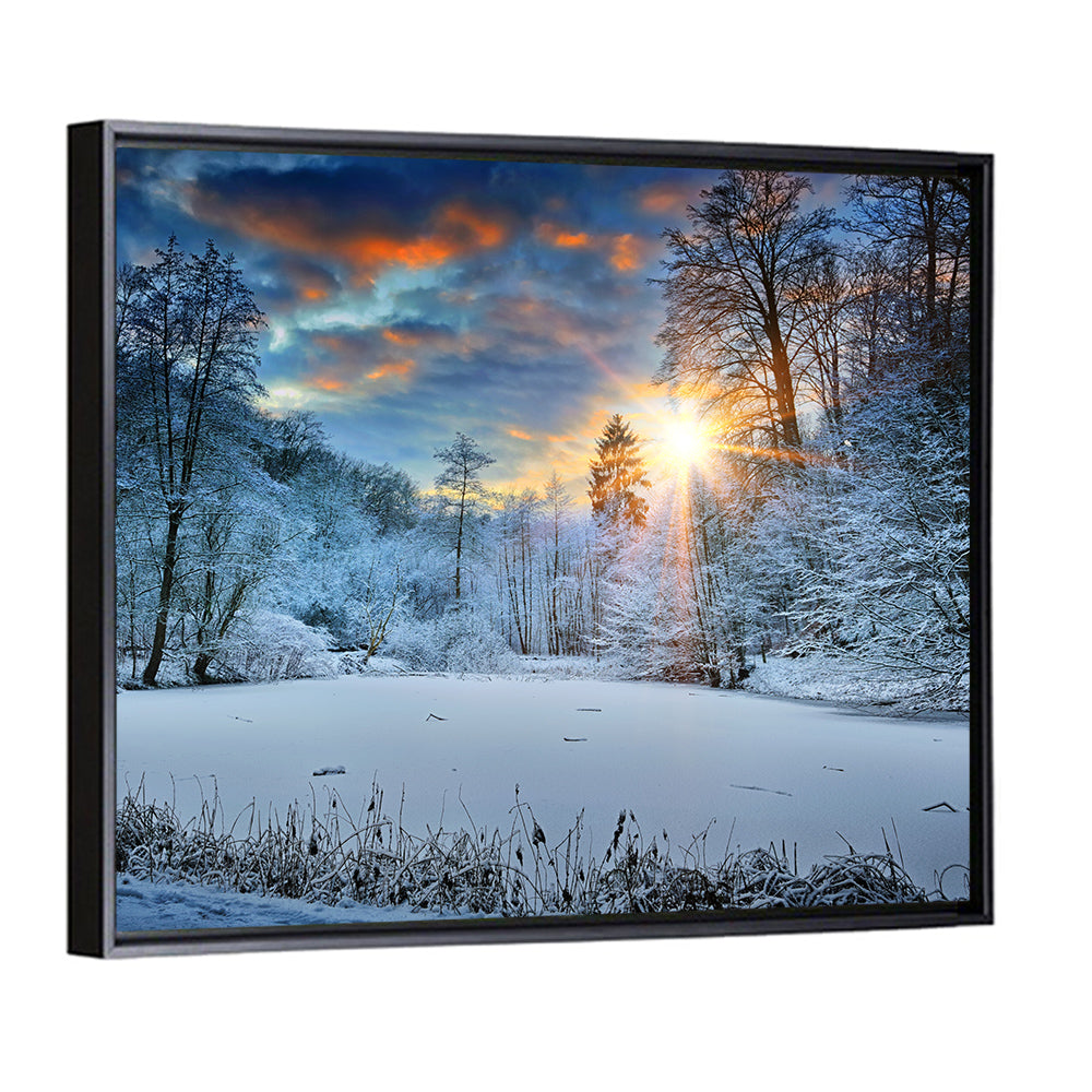 Frozen Forest Lake Wall Art