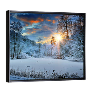 Frozen Forest Lake Wall Art