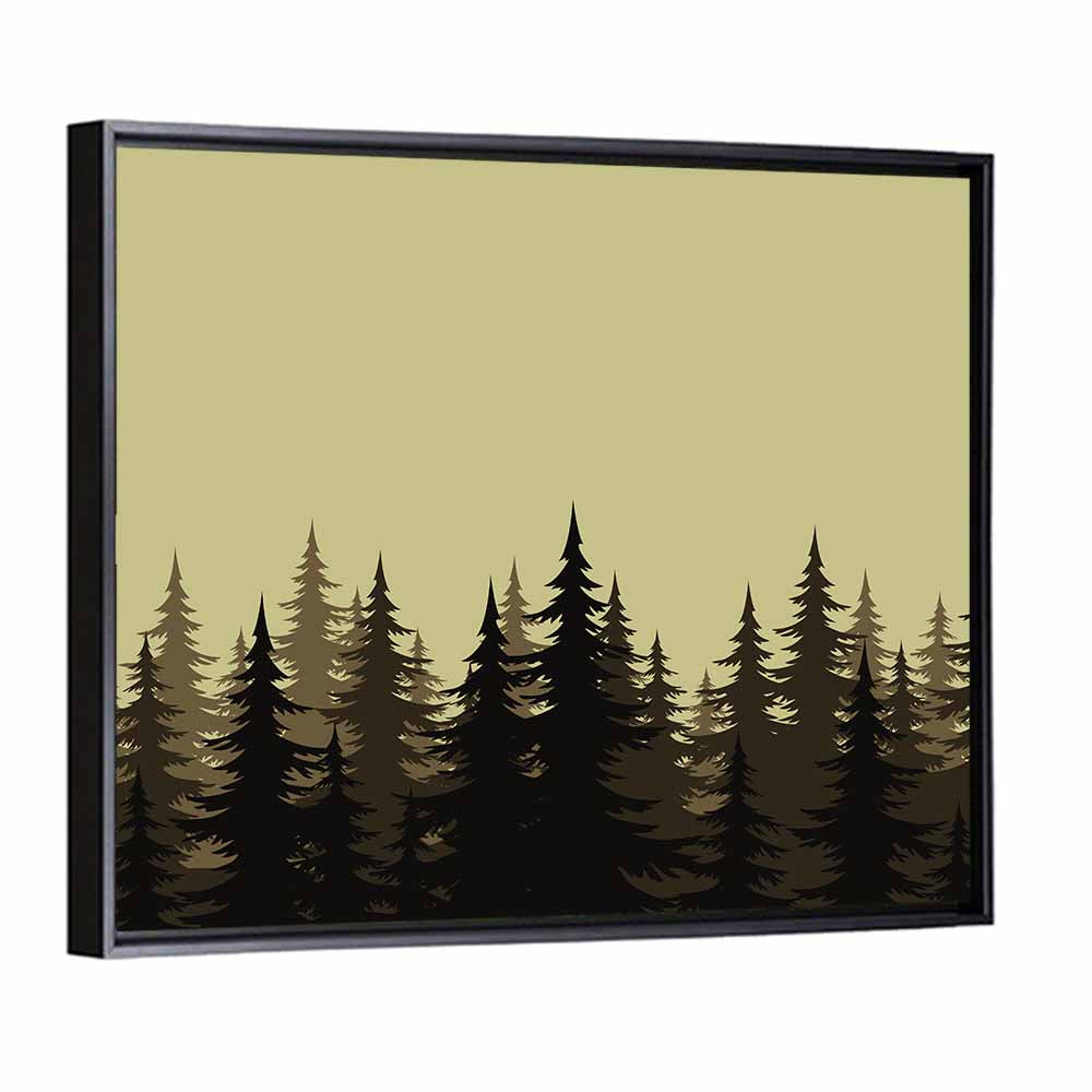 Fir Trees Silhouettes Wall Art