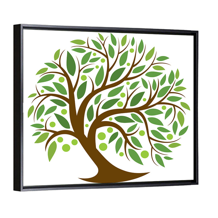 Minimalist Tree of Life Wall Art as a framed canvas