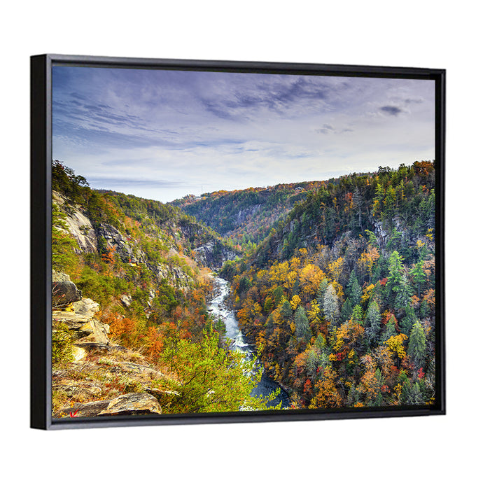 Tallulah Gorge Autumn Vista Wall Art as a framed canvas
