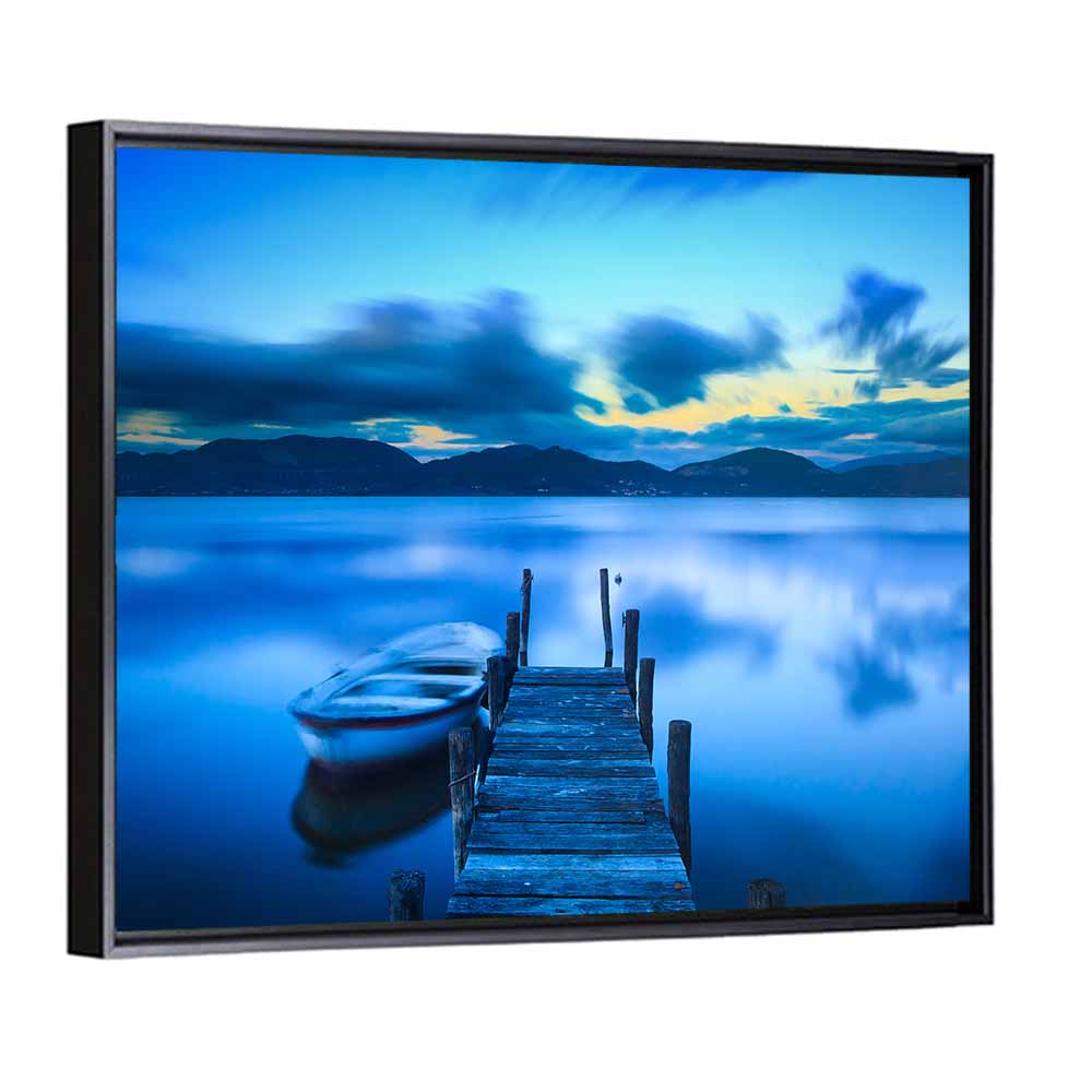 Boat and Wooden Pier Wall Art