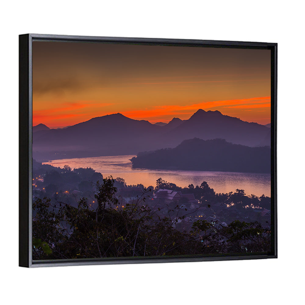 Luang Prabang Sunset Over Mekong Wall Art