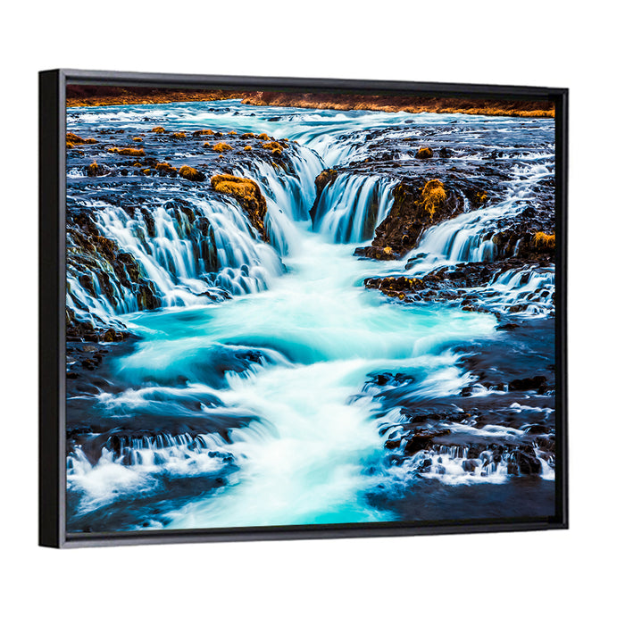 Bruarfoss Multi Tier Waterfall Wall Art as a framed canvas