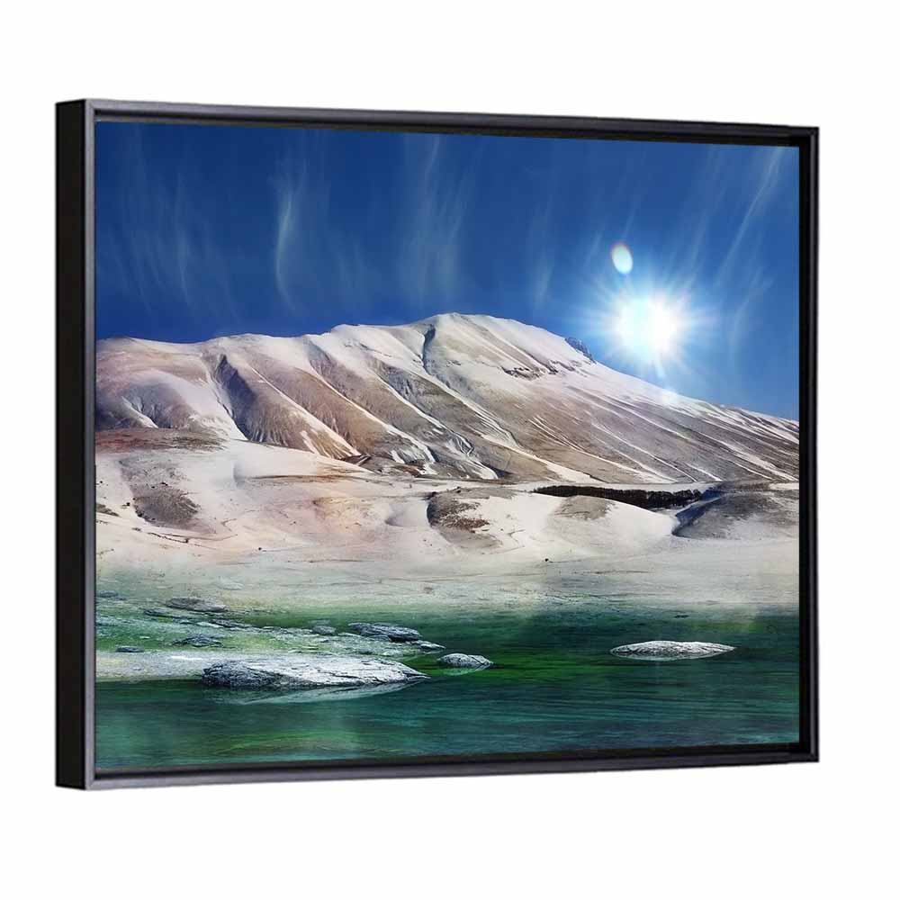 Sunburst Over Winter Mountain Wall Art
