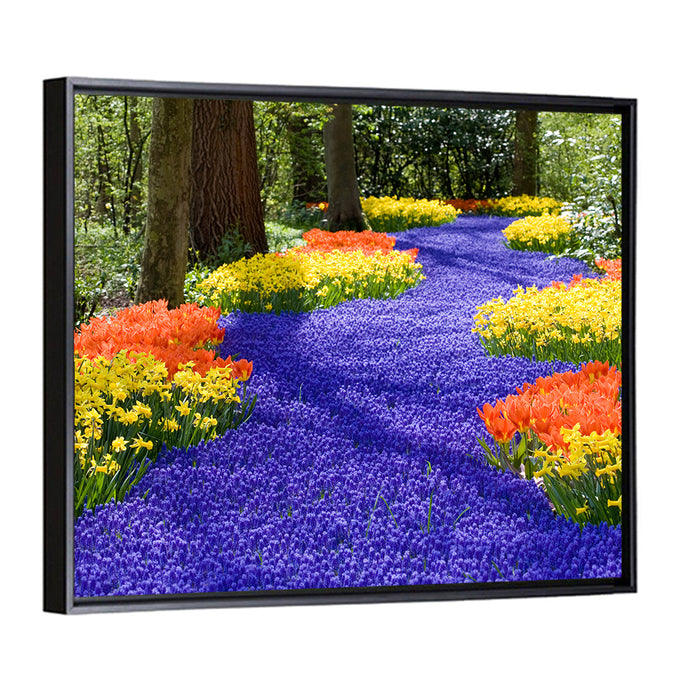 Spring Garden Path Wall Art as a framed canvas