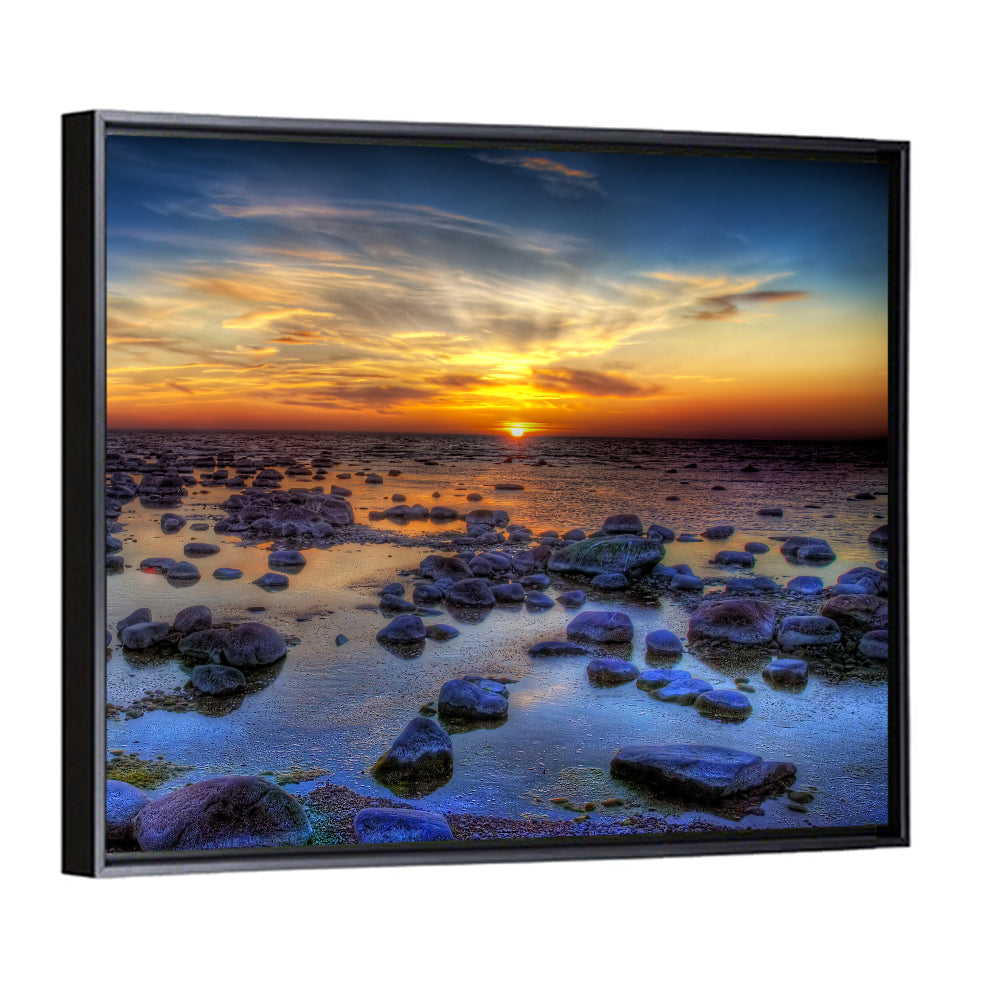 Sea Stones at Sunset Wall Art