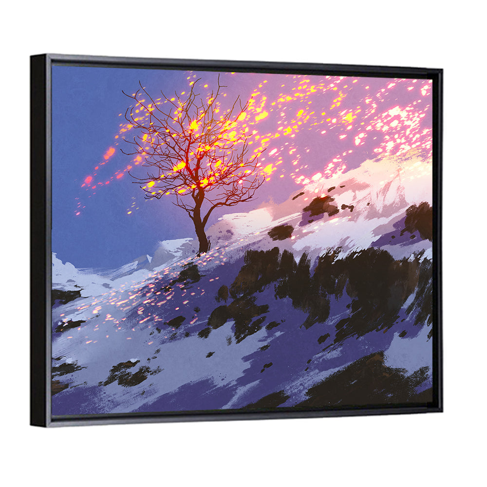 Falling Leaves in Winter Wall Art