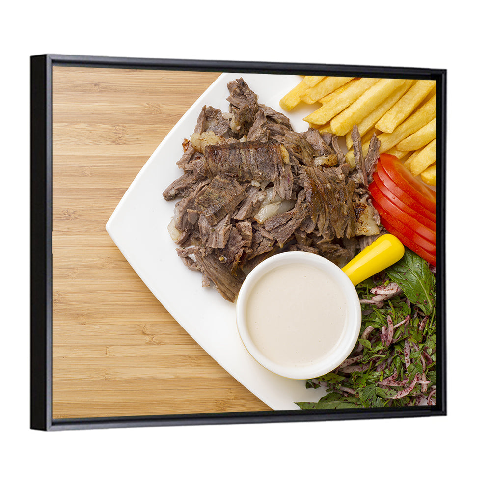 Shawarma and Fries Flat Lay Wall Art