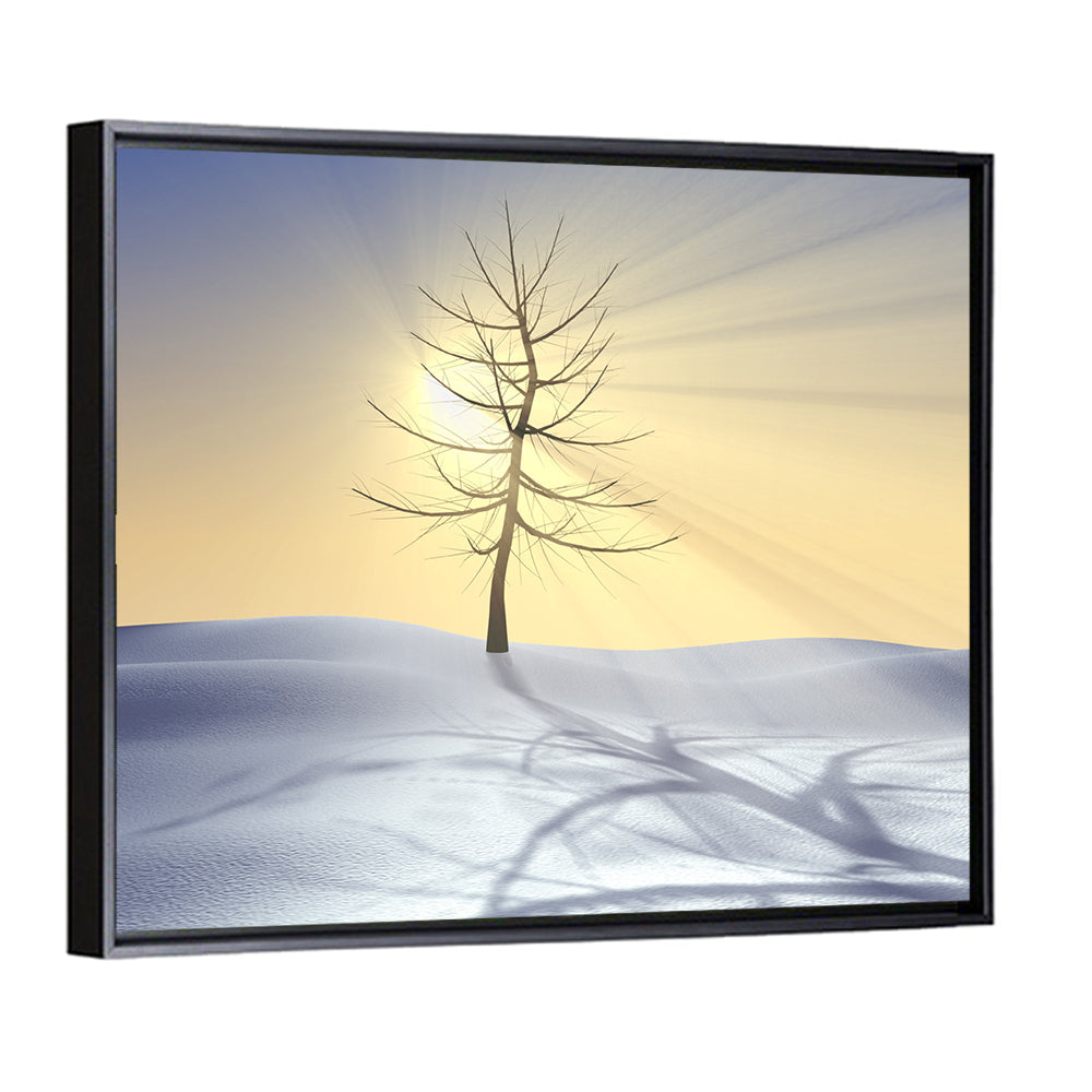 Winter Tree at Golden Sunrise Wall Art