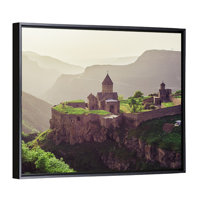 Tatev Monastery at Golden Hour Wall Art as a framed canvas