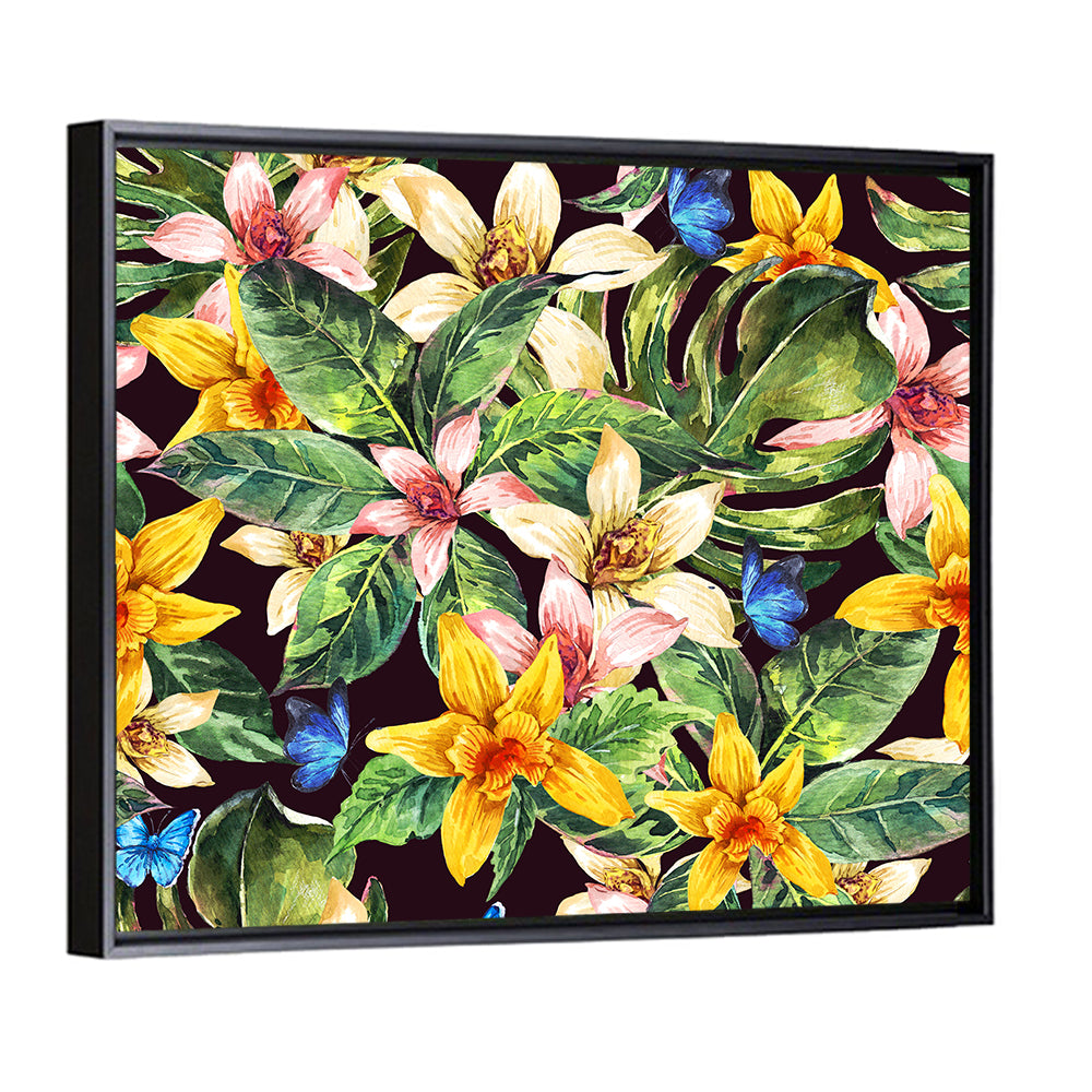 Tropical Orchid Pattern Wall Art