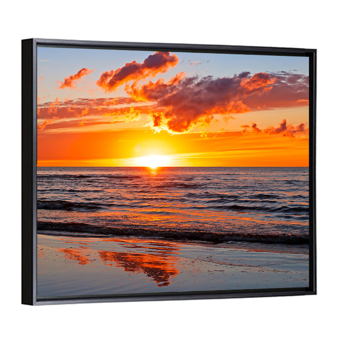 Sunset Over the Baltic Wall Art as a framed canvas