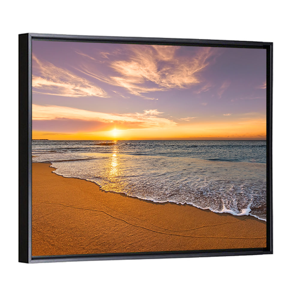 Sunrise Over Ocean Beach Wall Art