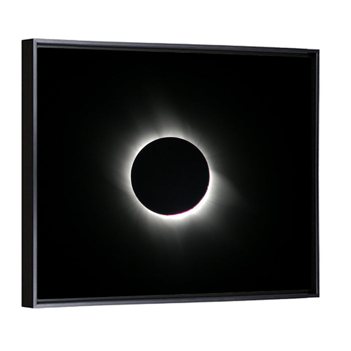 Centered Solar Eclipse Wall Art as a framed canvas