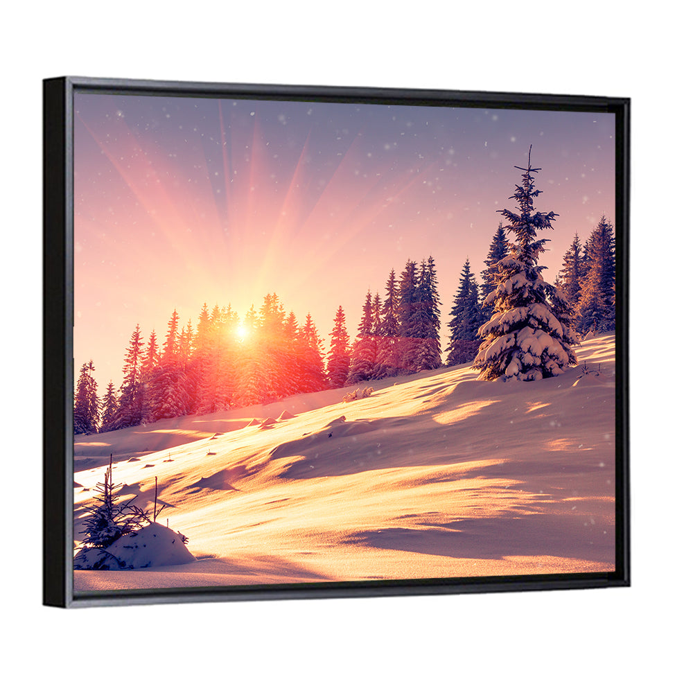 Winter Mountains Sunrise Wall Art