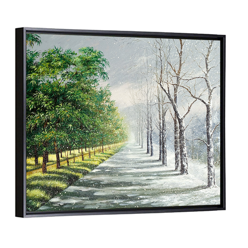 Summer to Winter Forest Path Wall Art
