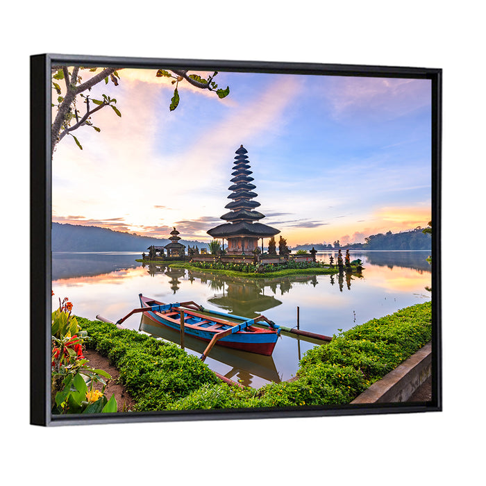 Pura Ulun Danu Beratan Wall Art as a framed canvas