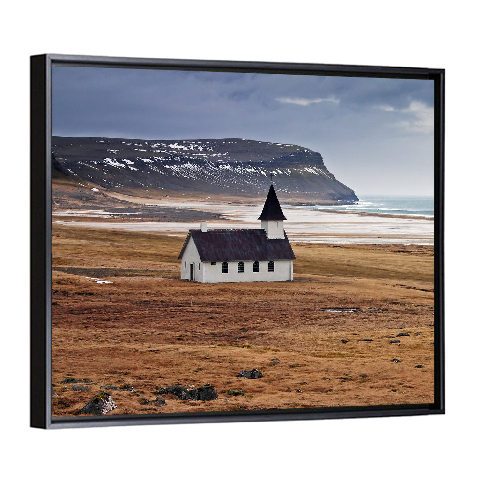 Icelandic Church with Dark Steeple Wall Art