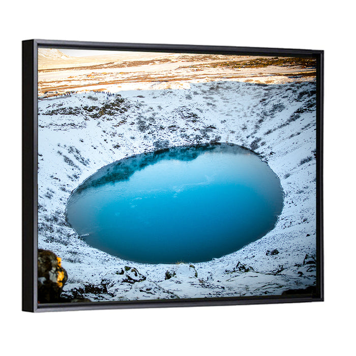 Kerid Crater Lake Wall Art as a framed canvas