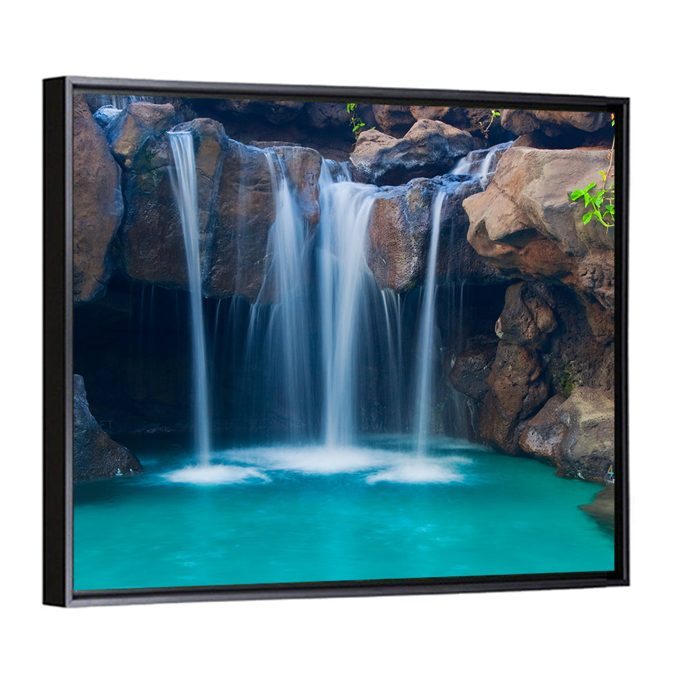 Waterfall Into Turquoise Pool Wall Art