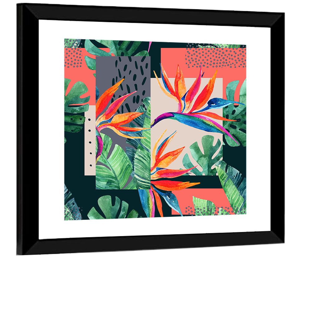Tropical Leaves Collage Wall Art