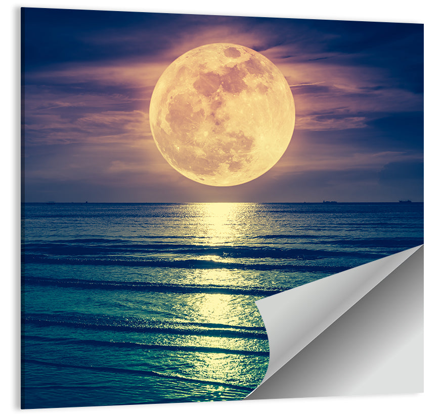 Super Moon Over Sea Wall Art