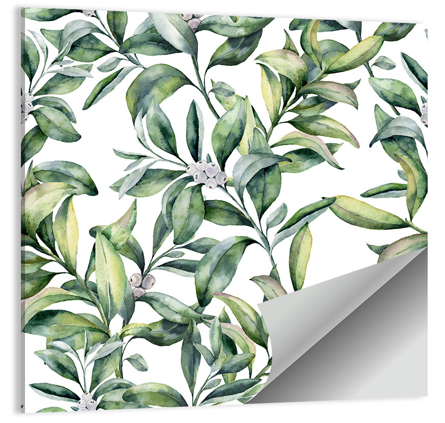 Snowberry Leaves Pattern Wall Art