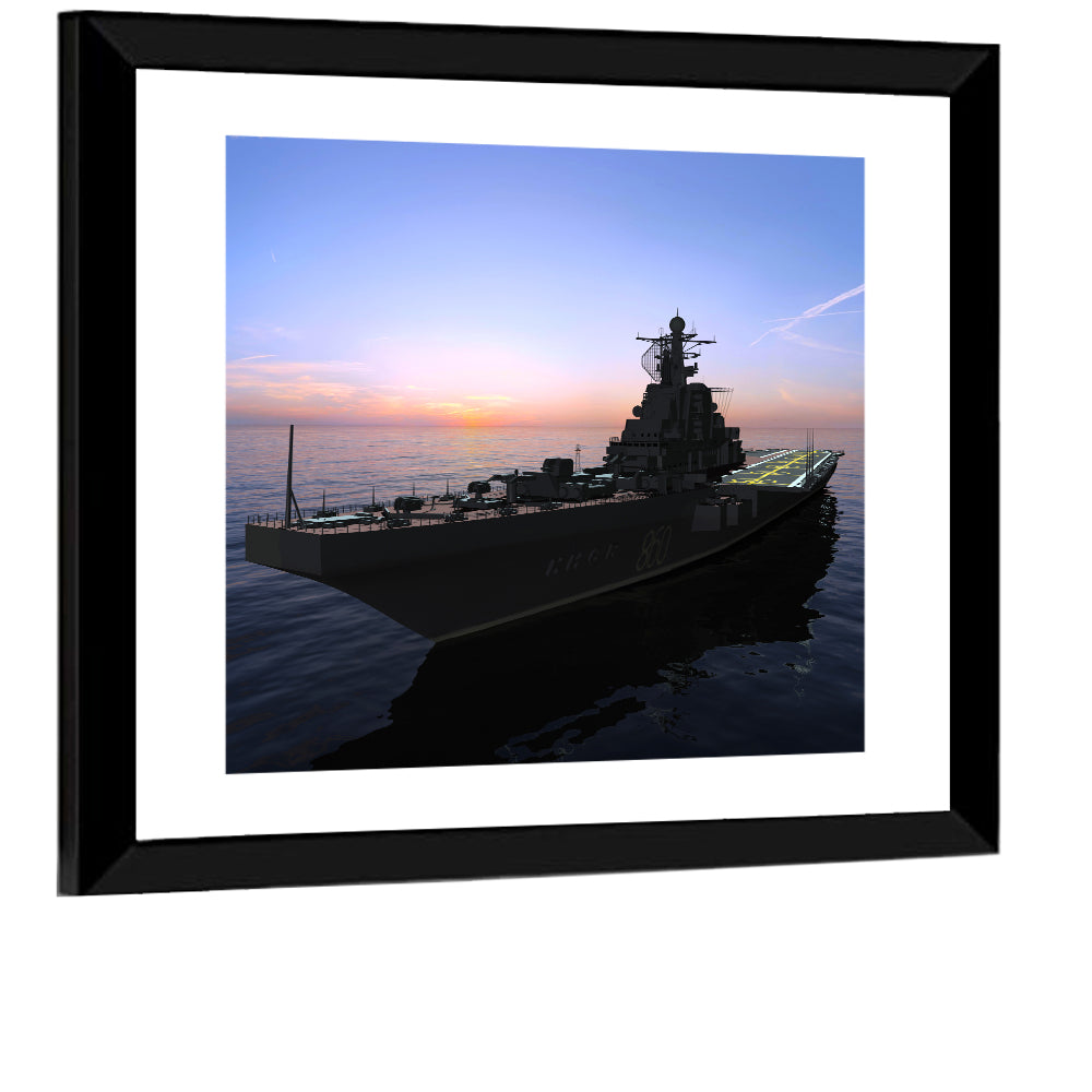 Aircraft Carrier 860 at Dusk Wall Art