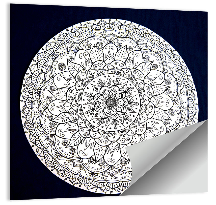 Navy Ornamental Mandala Wall Art