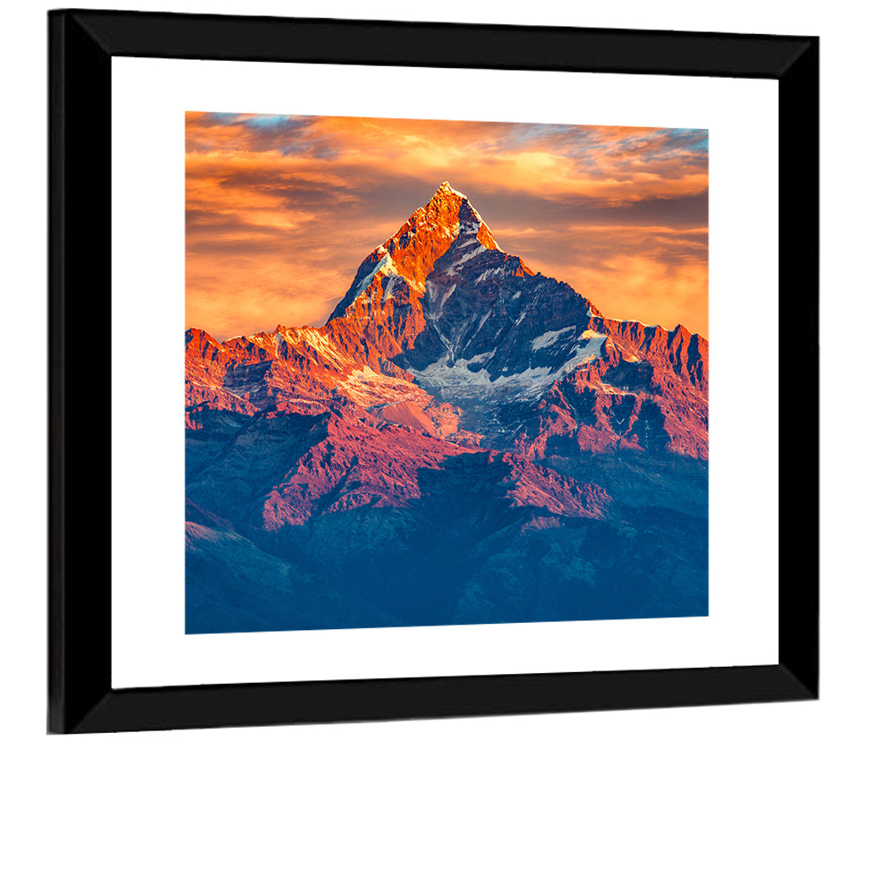 Machhapuchhre Sunrise Over Pokhara Wall Art