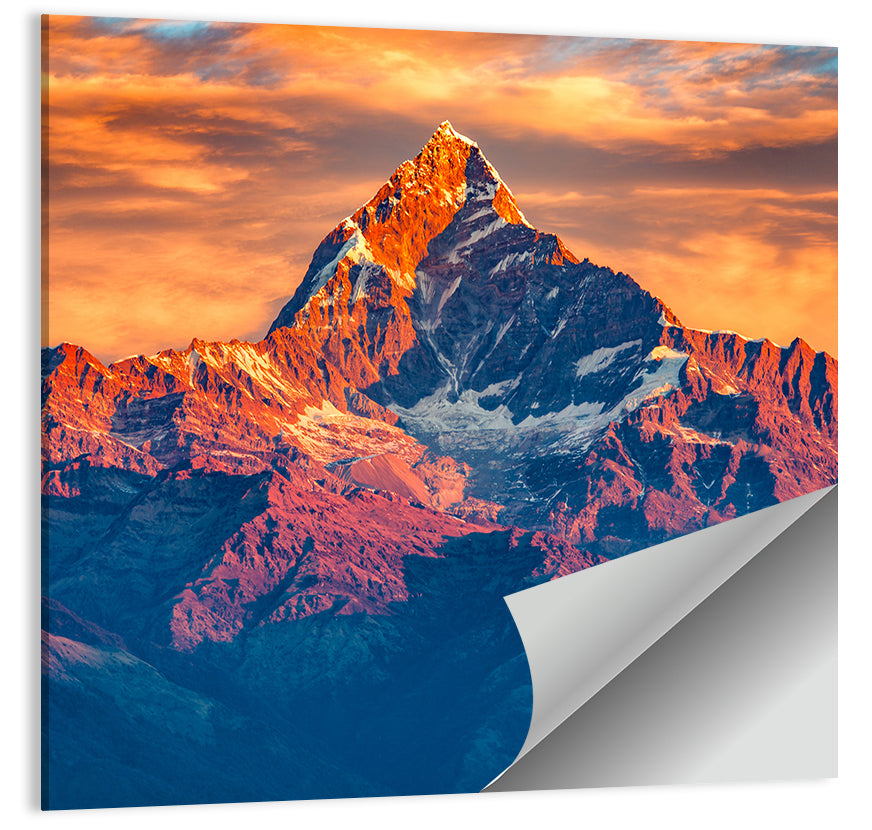 Machhapuchhre Sunrise Over Pokhara Wall Art