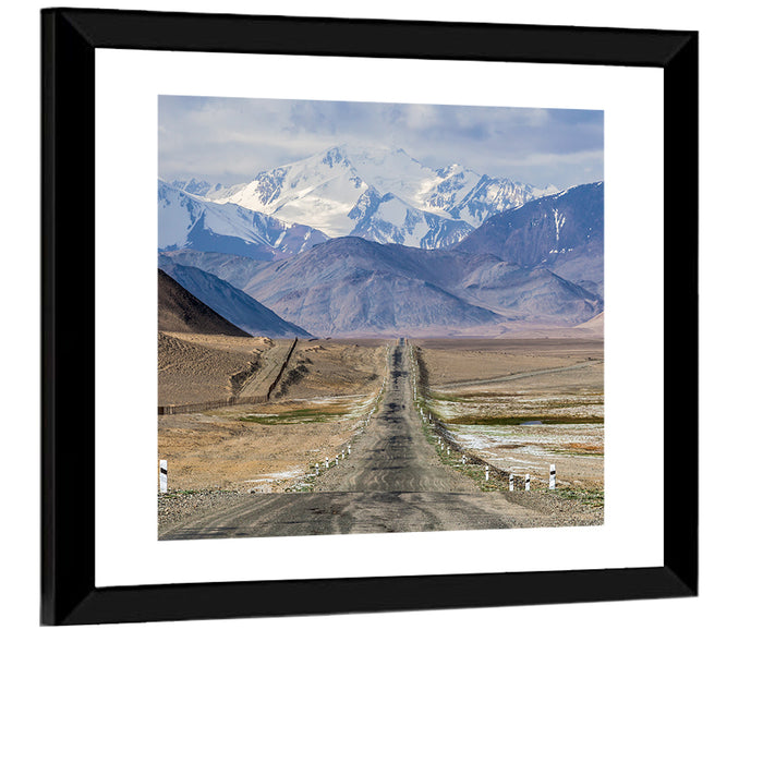 Pamir Mountain Road Wall Art as a framed print
