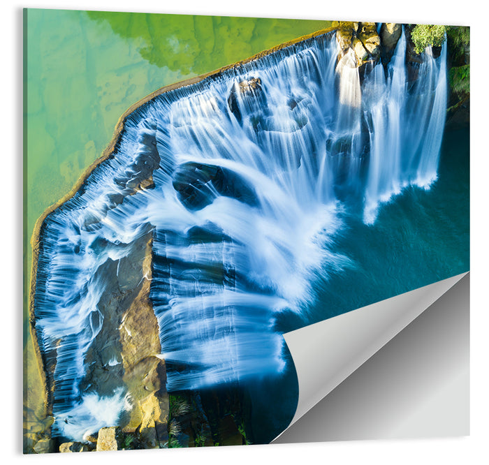 Shifen Waterfall Aerial Wall Art as a poster print