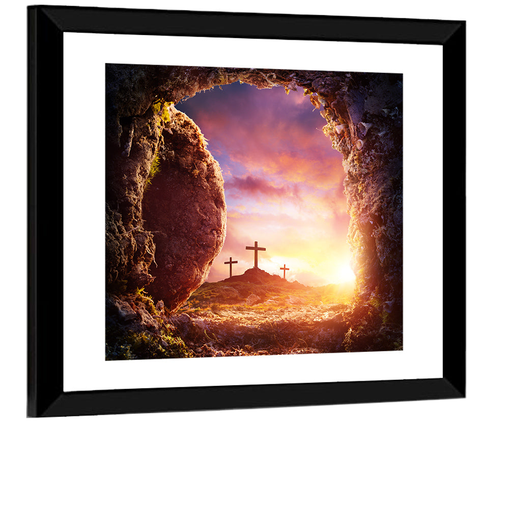 Three Crosses at Sunrise Wall Art