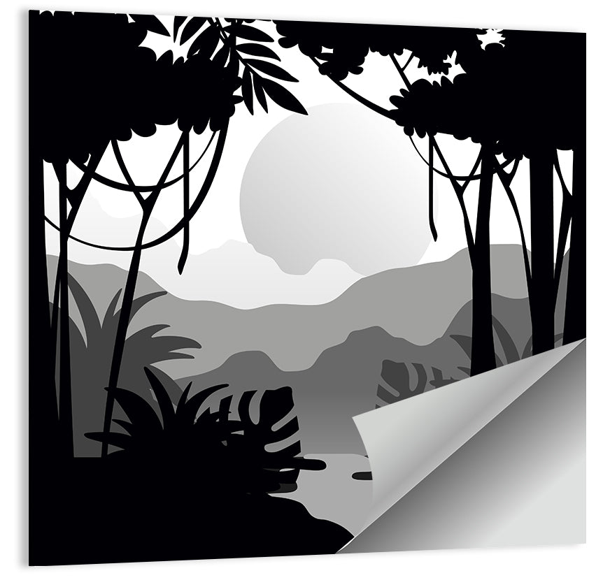 Tropical Jungle Silhouette Wall Art