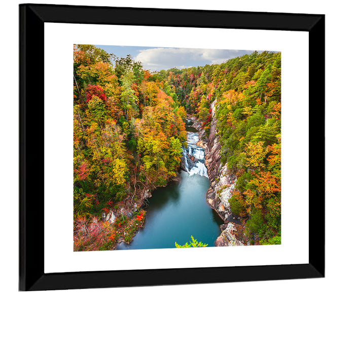 Tallulah Gorge Waterfall Wall Art as a framed print