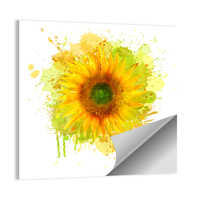 Watercolor Sunflower Wall Art as a poster print