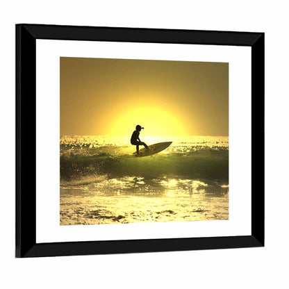 Surfer at Sunset Wall Art